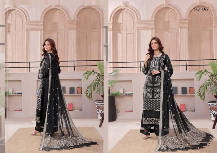 Prestige Lawn Collection – Embroidered Chikankari Lawn Suit with Bamber Dupatta